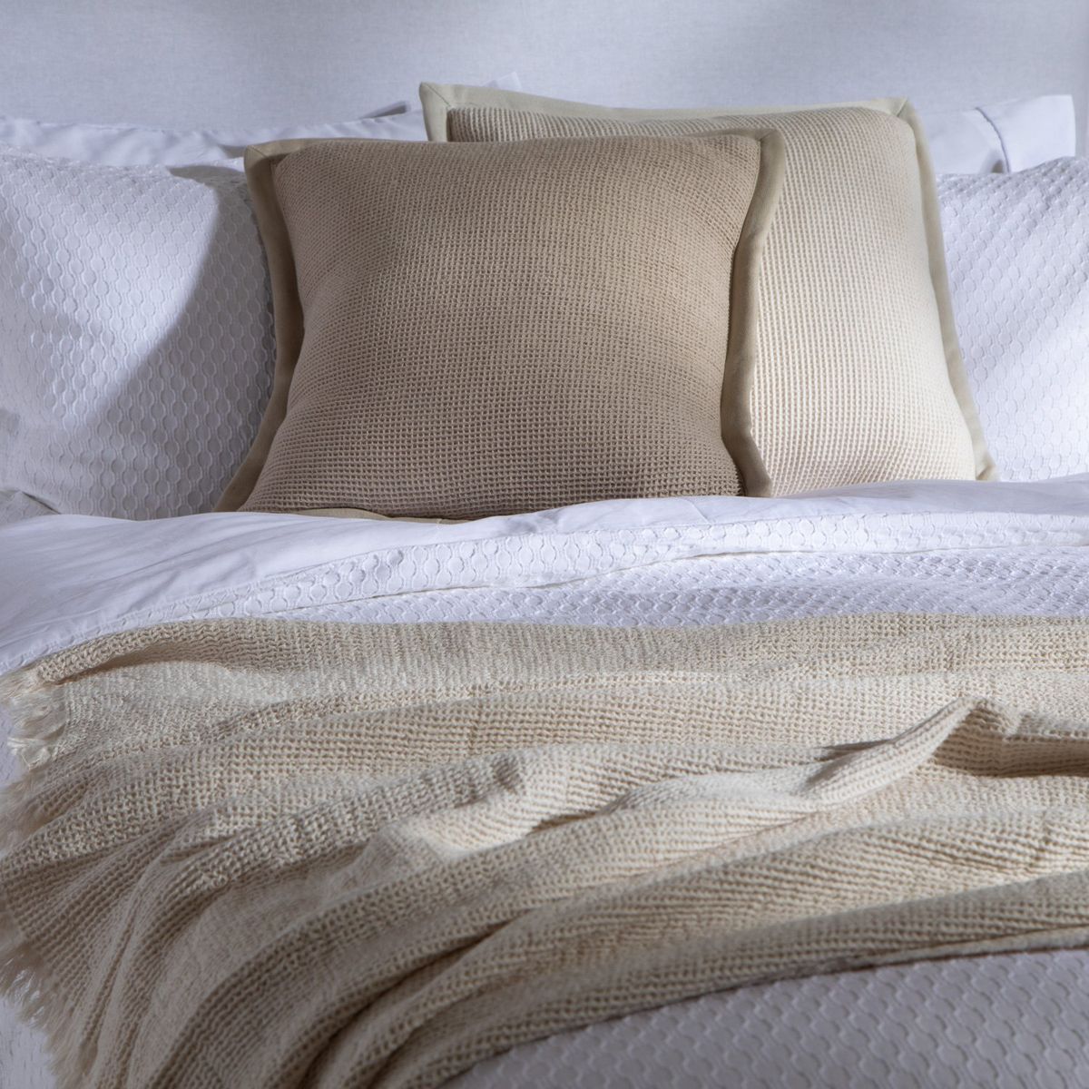 CASA CANTABRIA - Cojín 100% Algodón Waffle 50x50cm Casa Cantabria