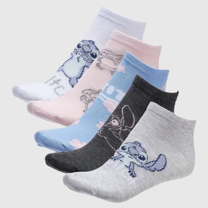 DISNEY - Pack X5 Medias Cortas Stitch Mujer
