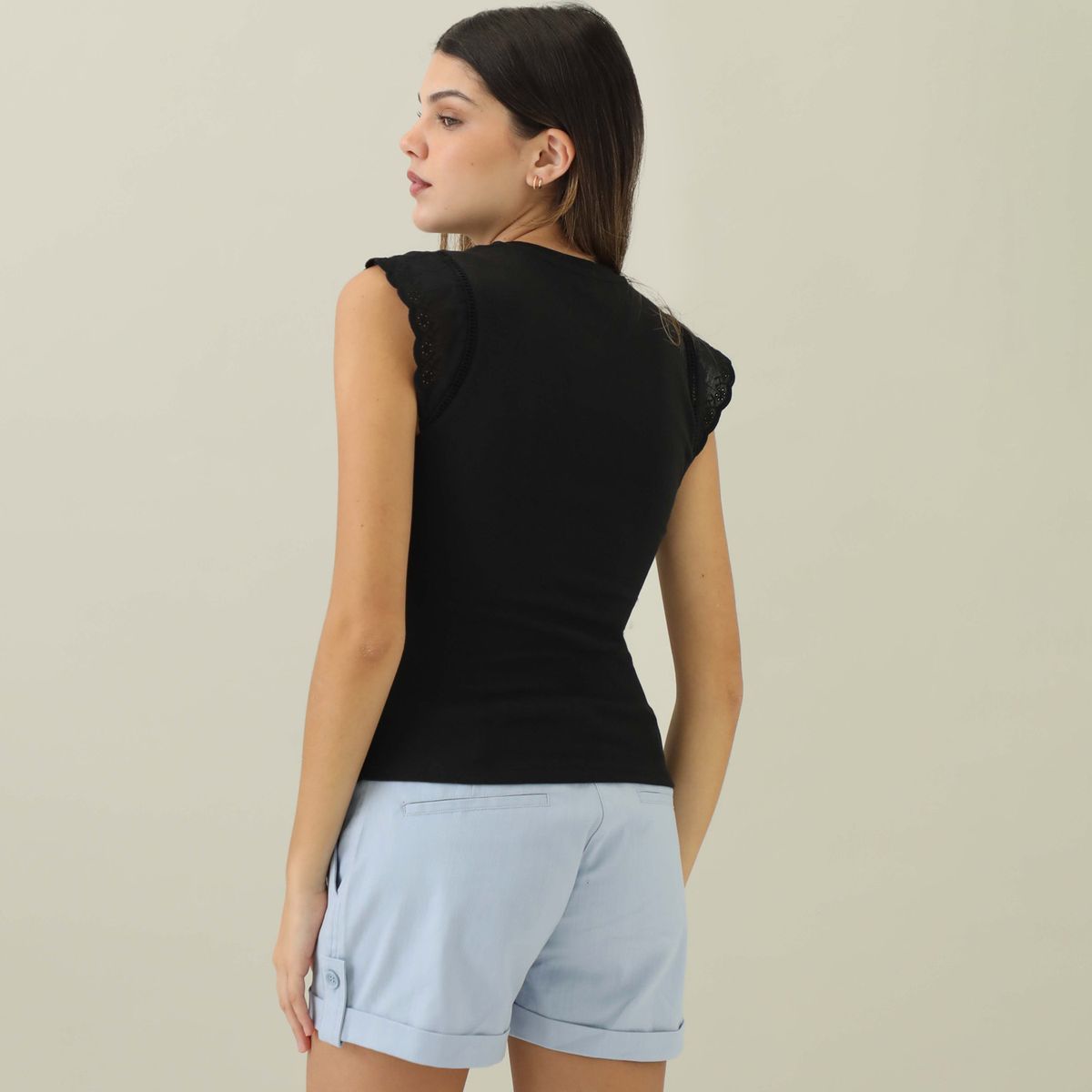 SYBILLA - Polo Sybilla Sin Mangas Algodón Casual Mujer