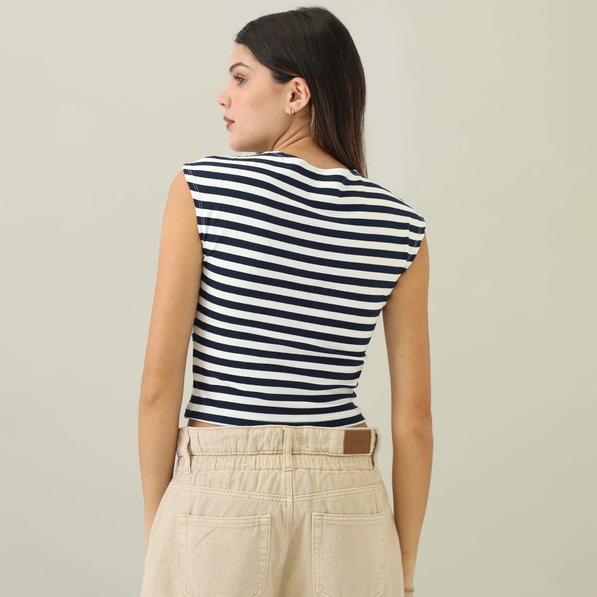 SYBILLA - Polo Sybilla Sin Mangas Algodón Rayas Mujer