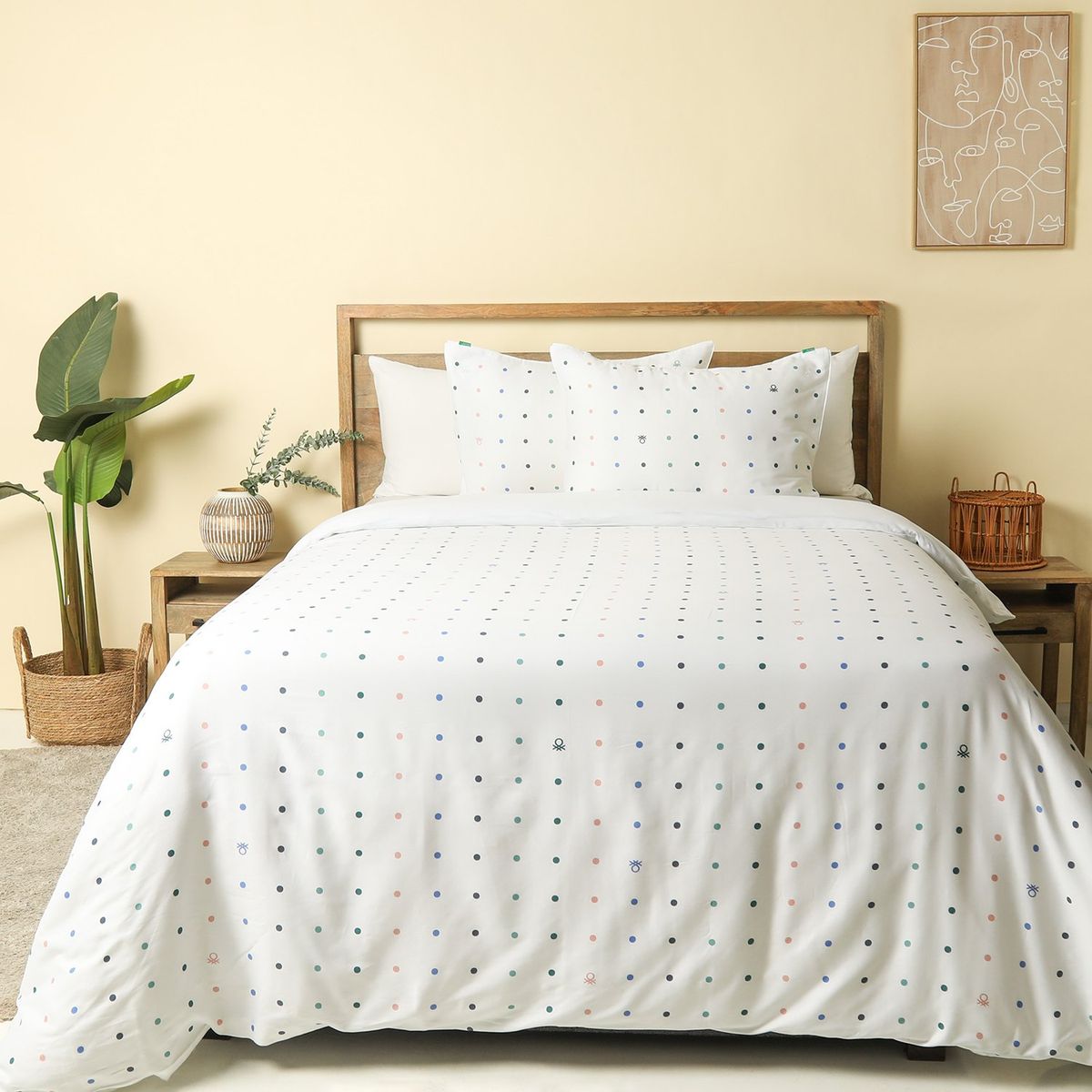 BENETTON - Funda Plumón Estampada 100% Algodón Benetton