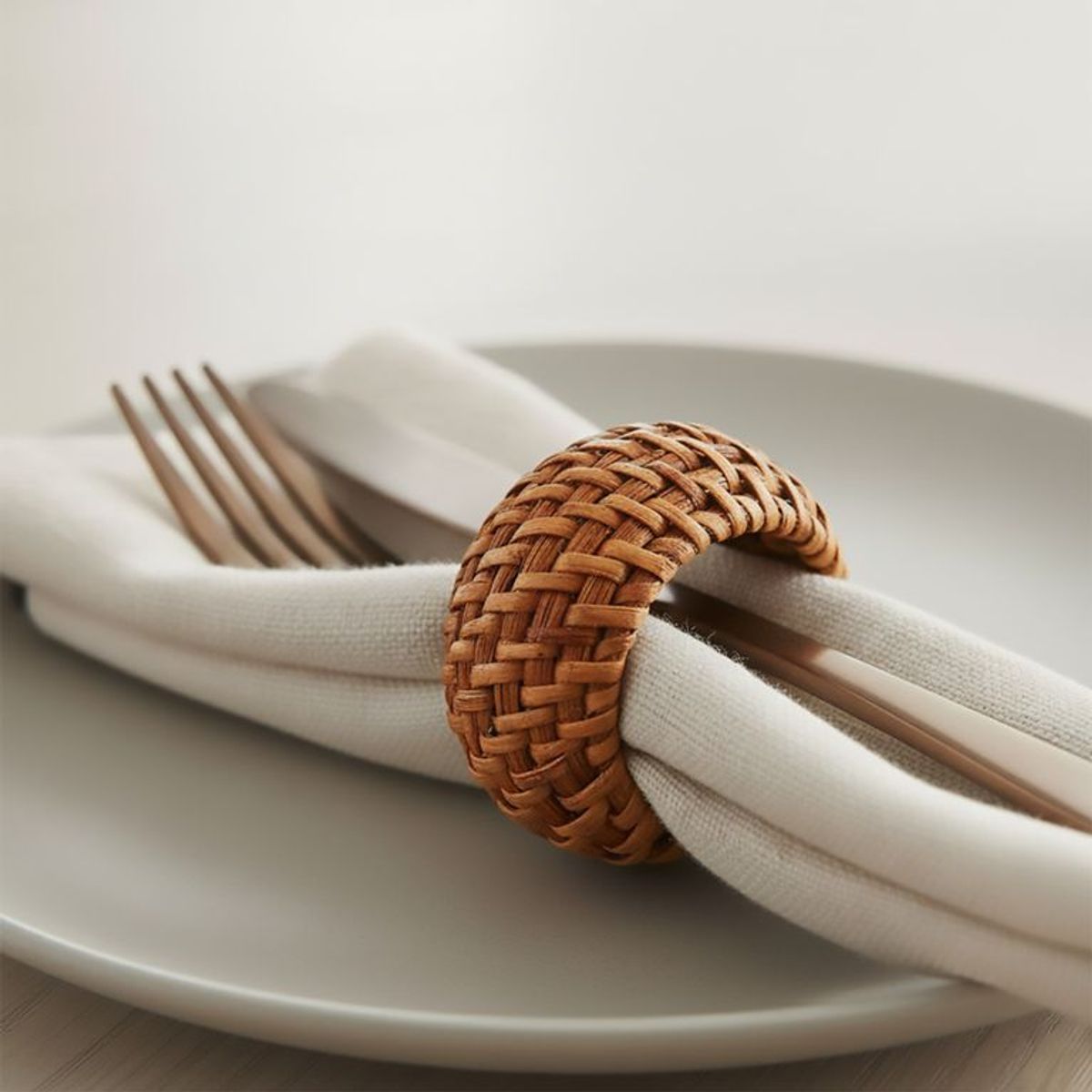 BASEMENT HOME - Set X4 Anillo Servilleta Rattán