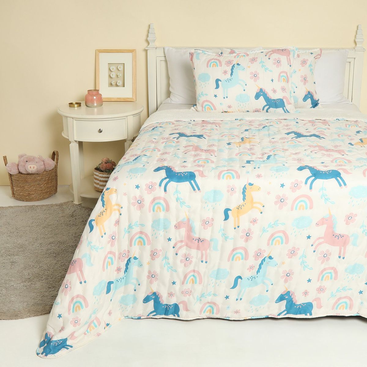 MICA KIDS - Cubrecama Infantil Unicornio Sherpa Mica Kids