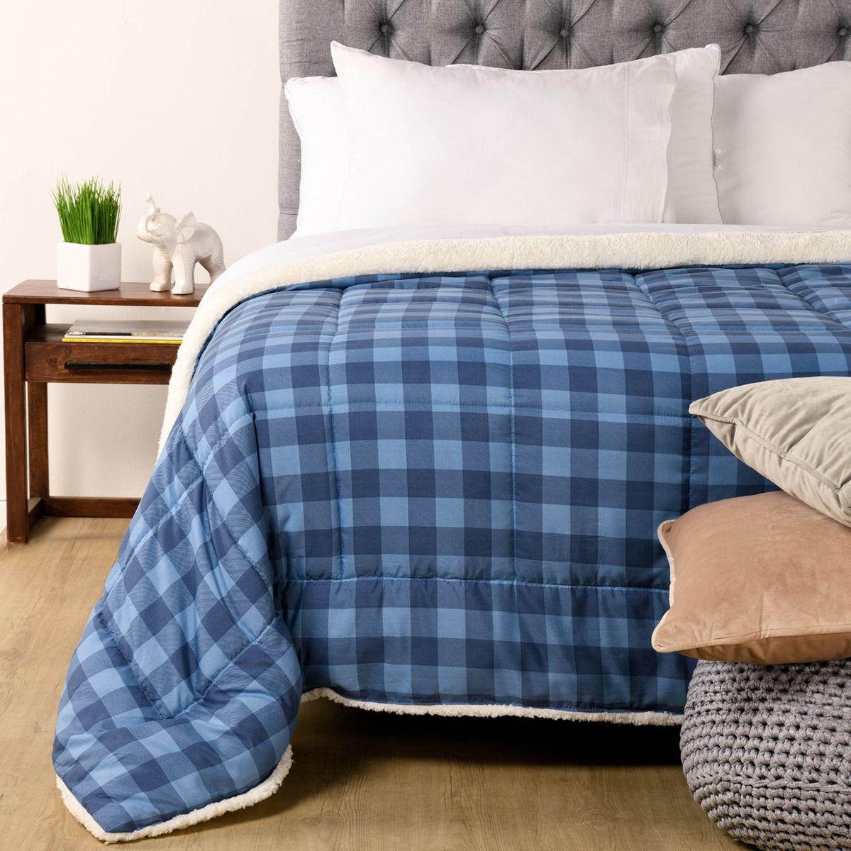 MICA - Edredón Estampado Con Sherpa Mica