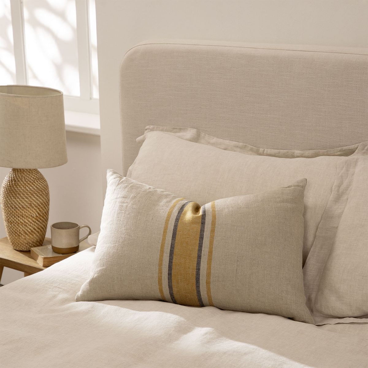 BASEMENT HOME - Cojín Earth Rayas 100% Lino 40x60cm Basement Home
