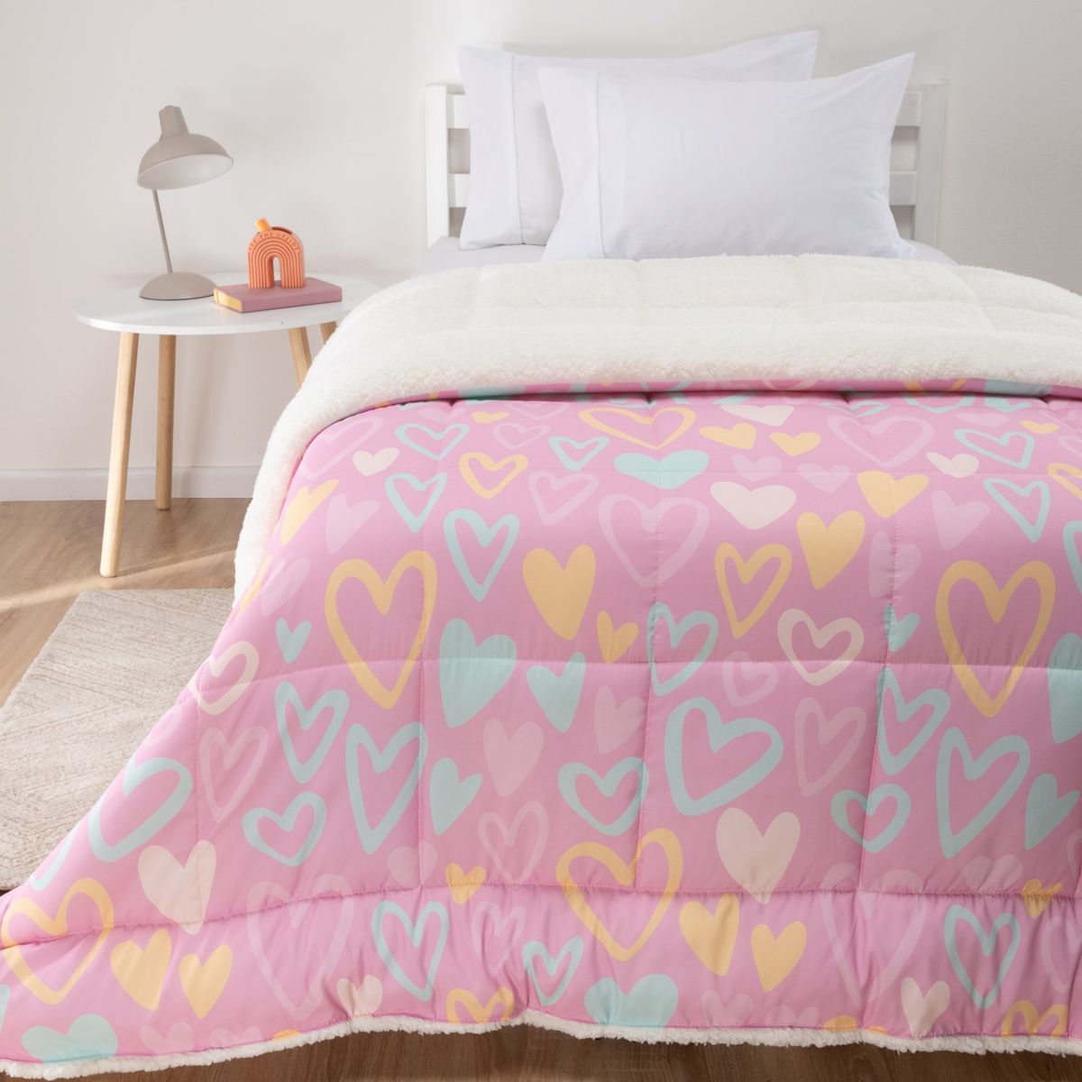 MICA KIDS - Edredón Infantil Corazones Sherpa Mica Kids