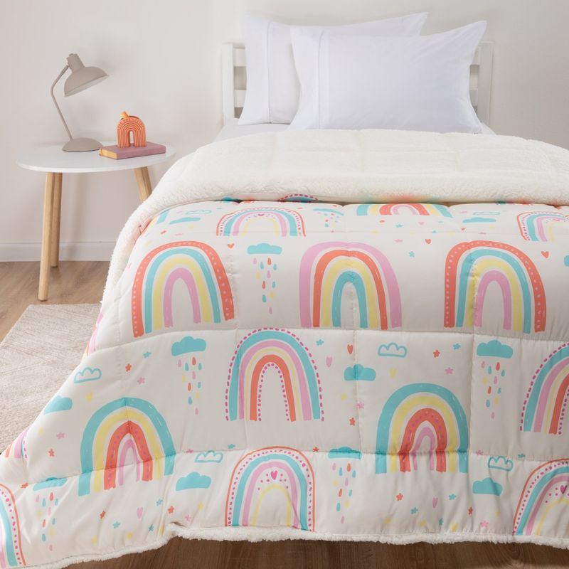 MICA KIDS - Edredón Infantil Arcoiris Sherpa Mica Kids
