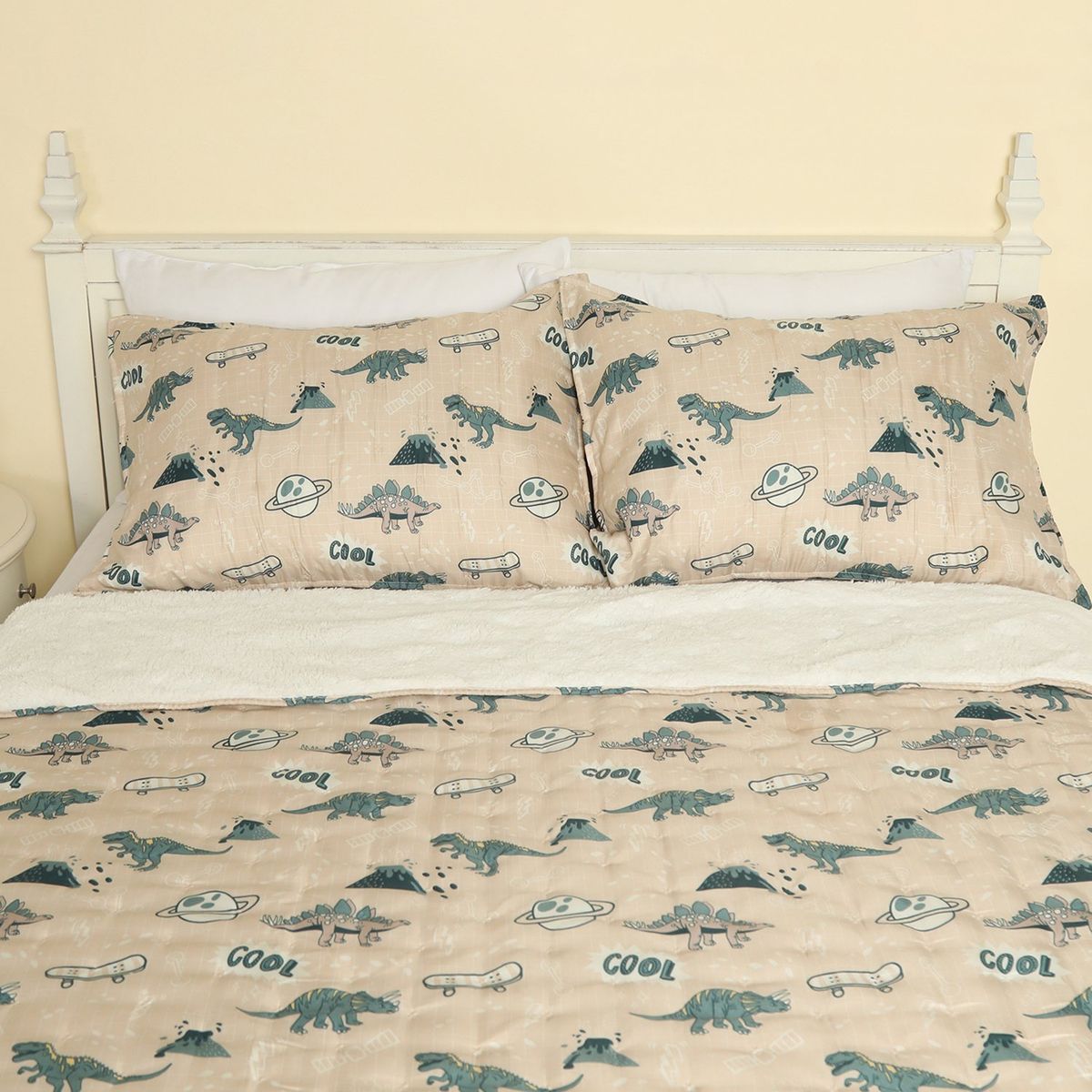 MICA KIDS - Cubrecama Infantil Dinosaurios Sherpa Mica Kids