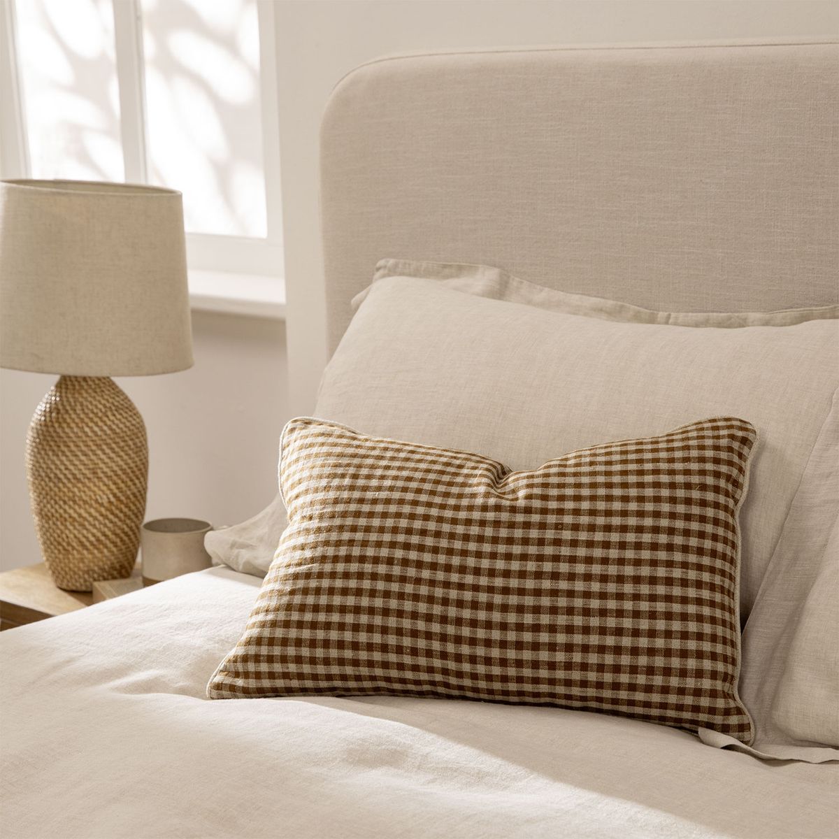 BASEMENT HOME - Cojín Earth Vichy 100% Lino 40x60cm Basement Home