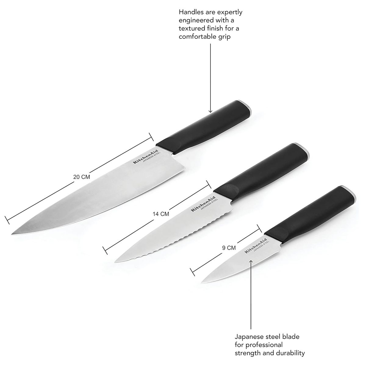 KITCHENAID - Set X3 Cuchillos Kitchenaid