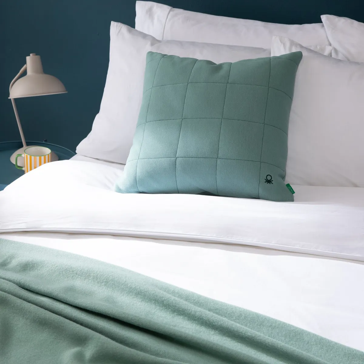 BENETTON - Cojín Pique Cuadros 45x45cm Benetton