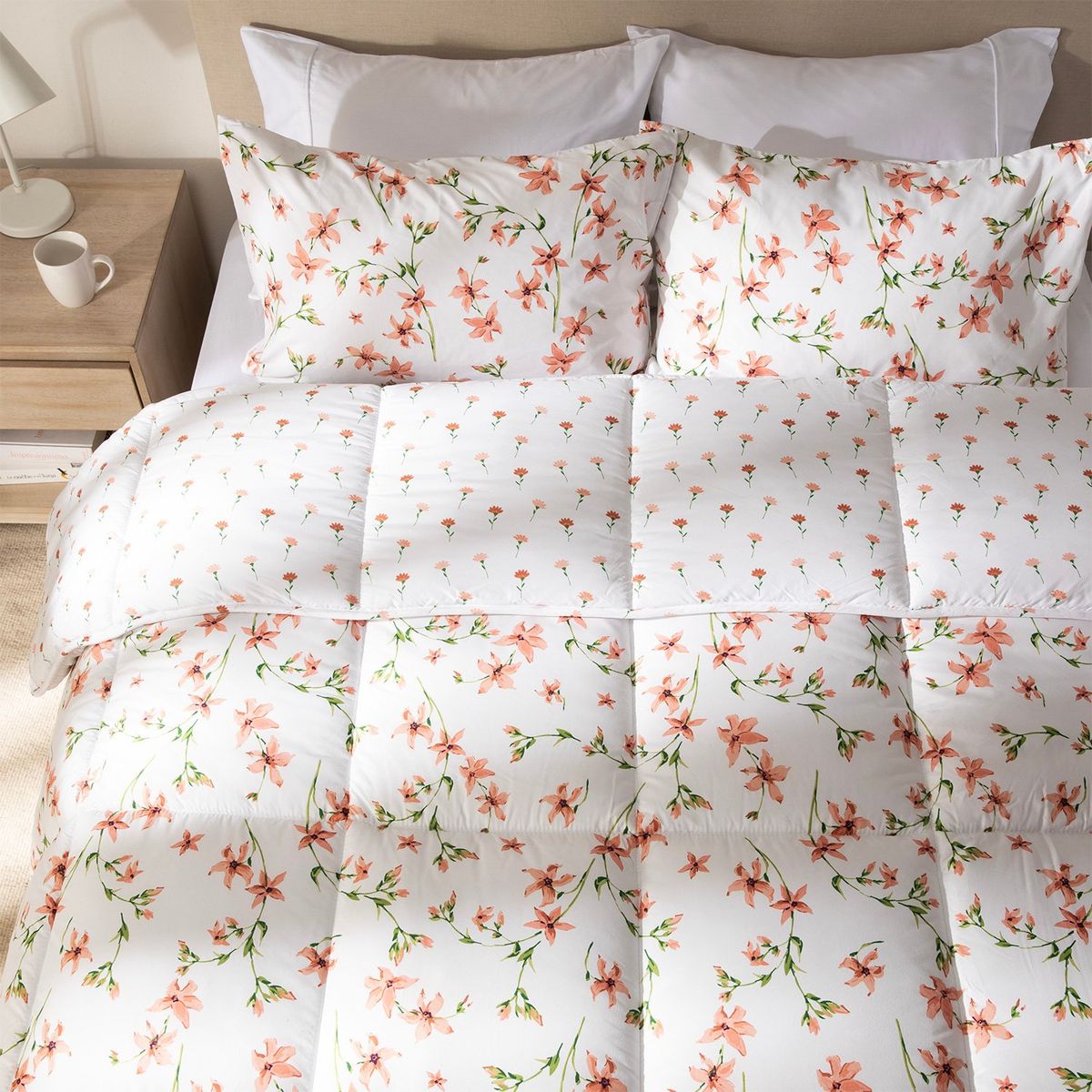 MICA - Edredón Estampado Reversible Floreado Mica