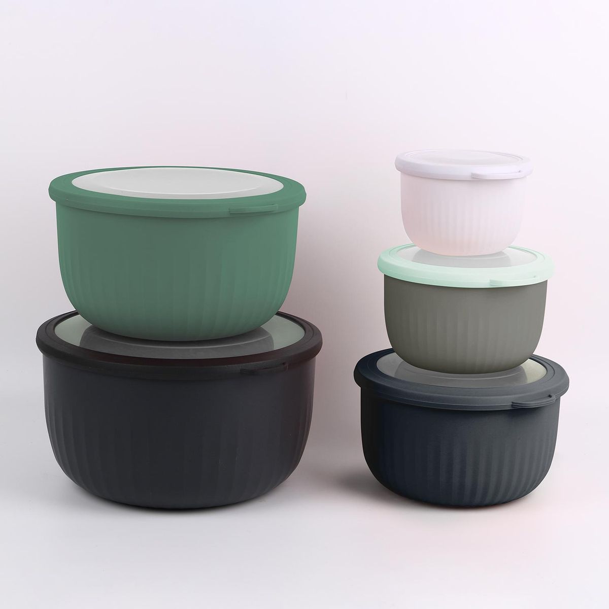 MICA - Set X5 Bowls Con Tapa Multicolor