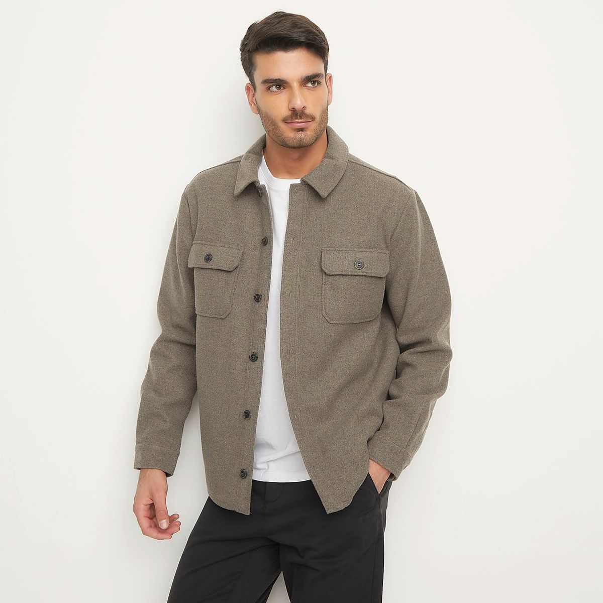 BASEMENT - Abrigo Basement Casual Hombre Manga Larga