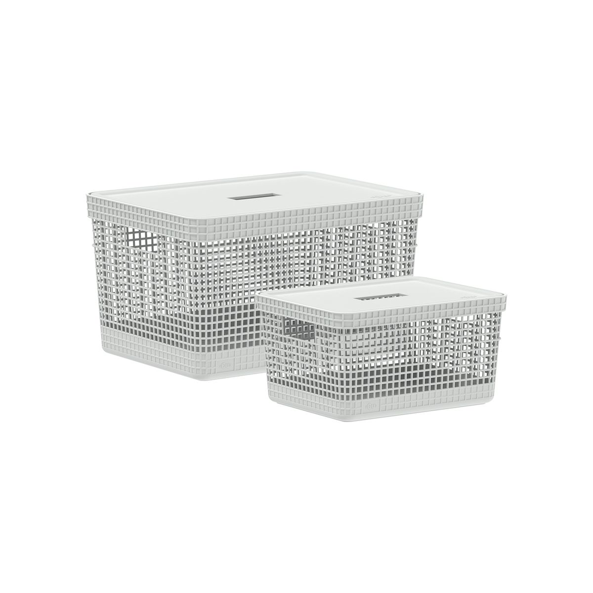 OU - Set x2 Cestos Grid con Tapa