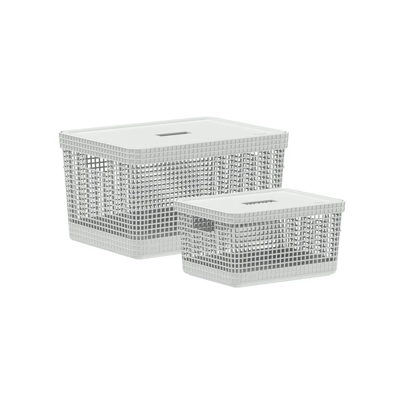 OU - Set x2 Cestos Grid con Tapa