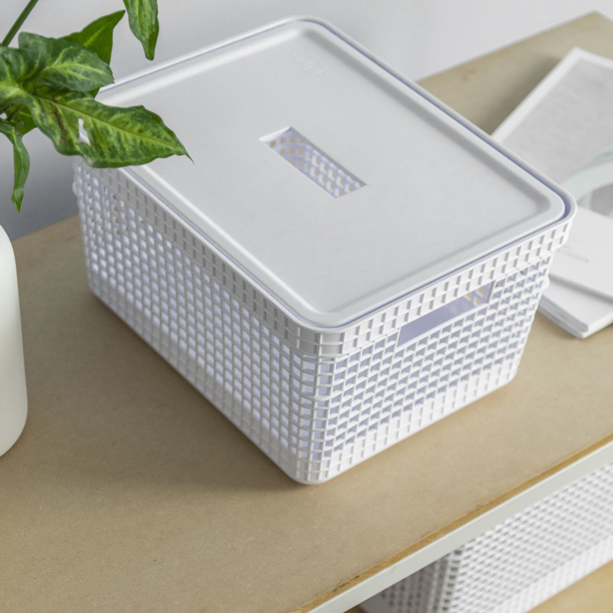 OU - Set x2 Cestos Grid con Tapa