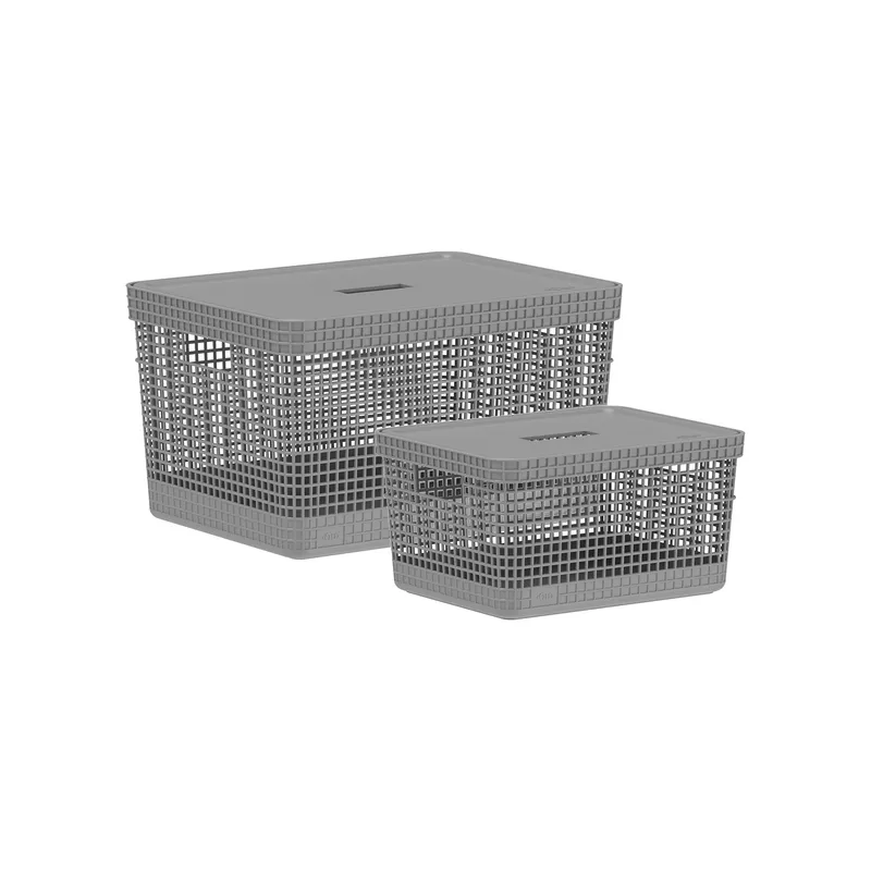OU - Set x2 Cestos Grid con Tapa