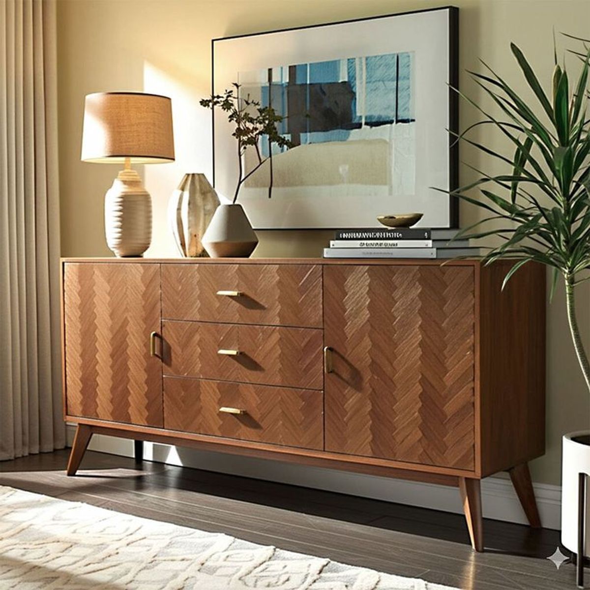 BASEMENT HOME - Aparador Chevronet 2 Puertas 3 Cajones