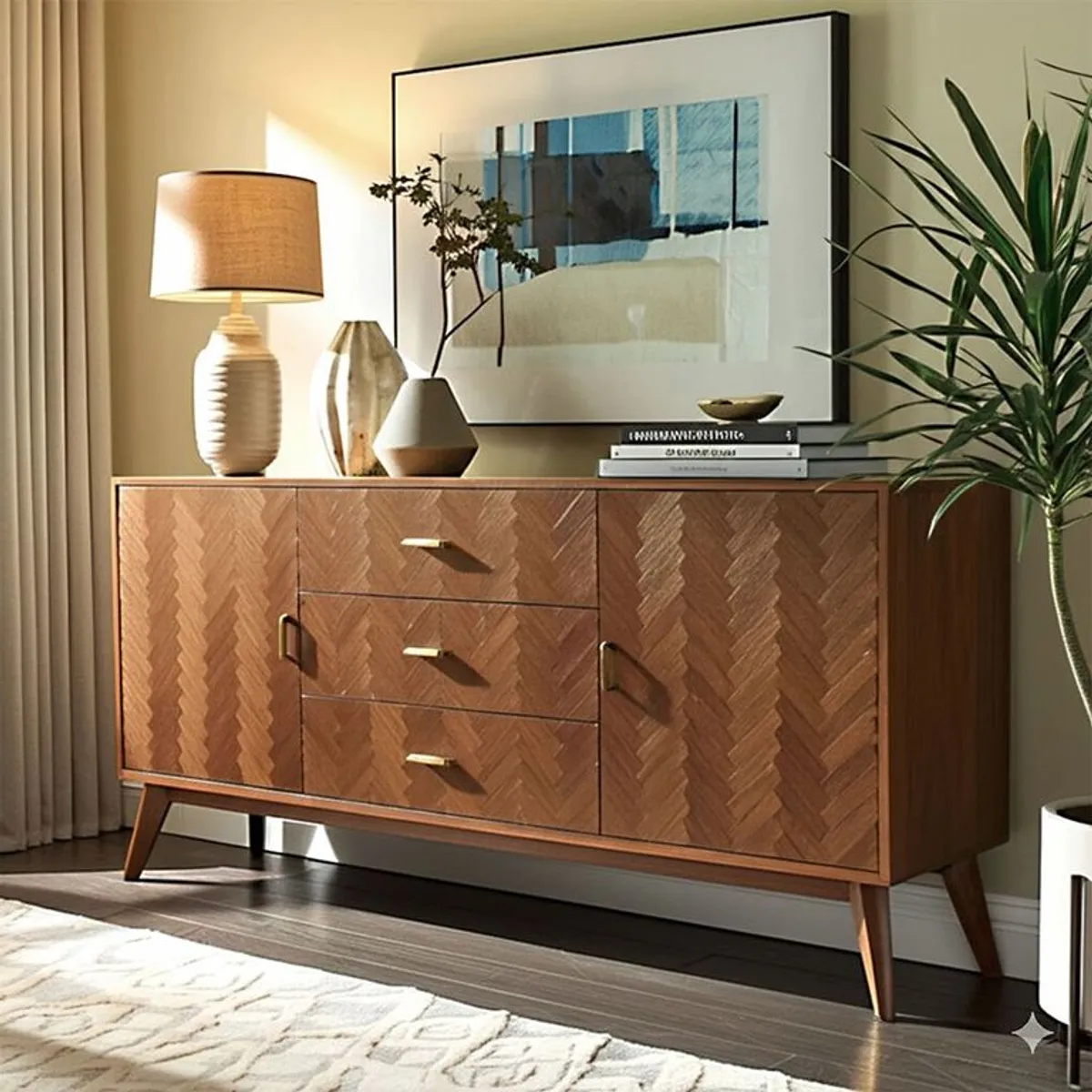 BASEMENT HOME - Aparador Chevronet 2 Puertas 3 Cajones