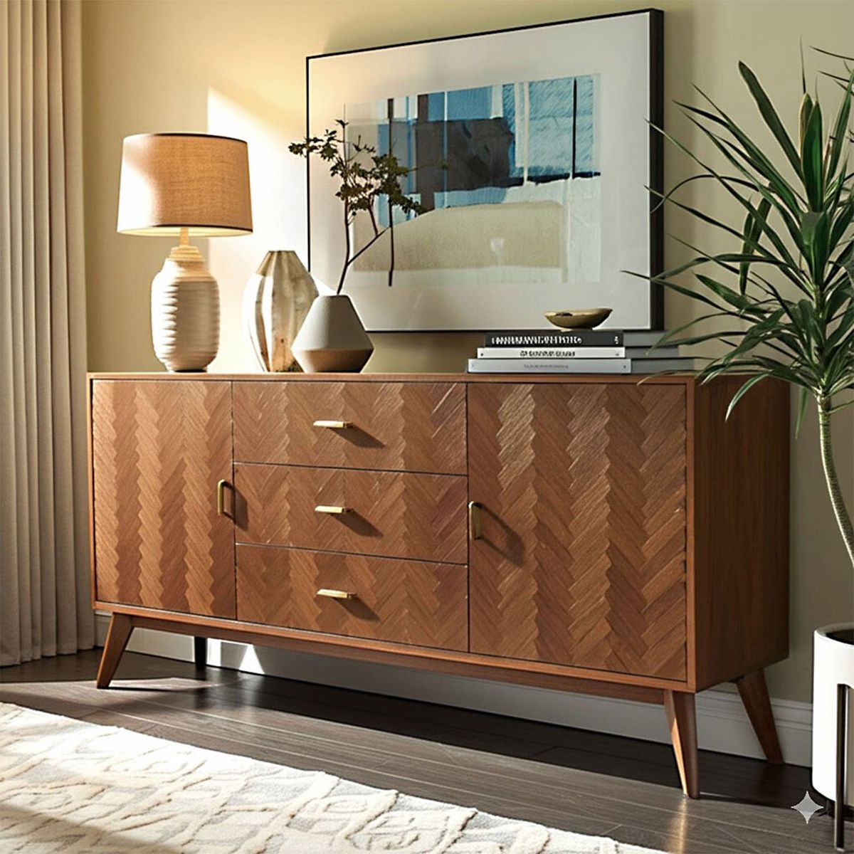 BASEMENT HOME - Aparador Chevronet 2 Puertas 3 Cajones