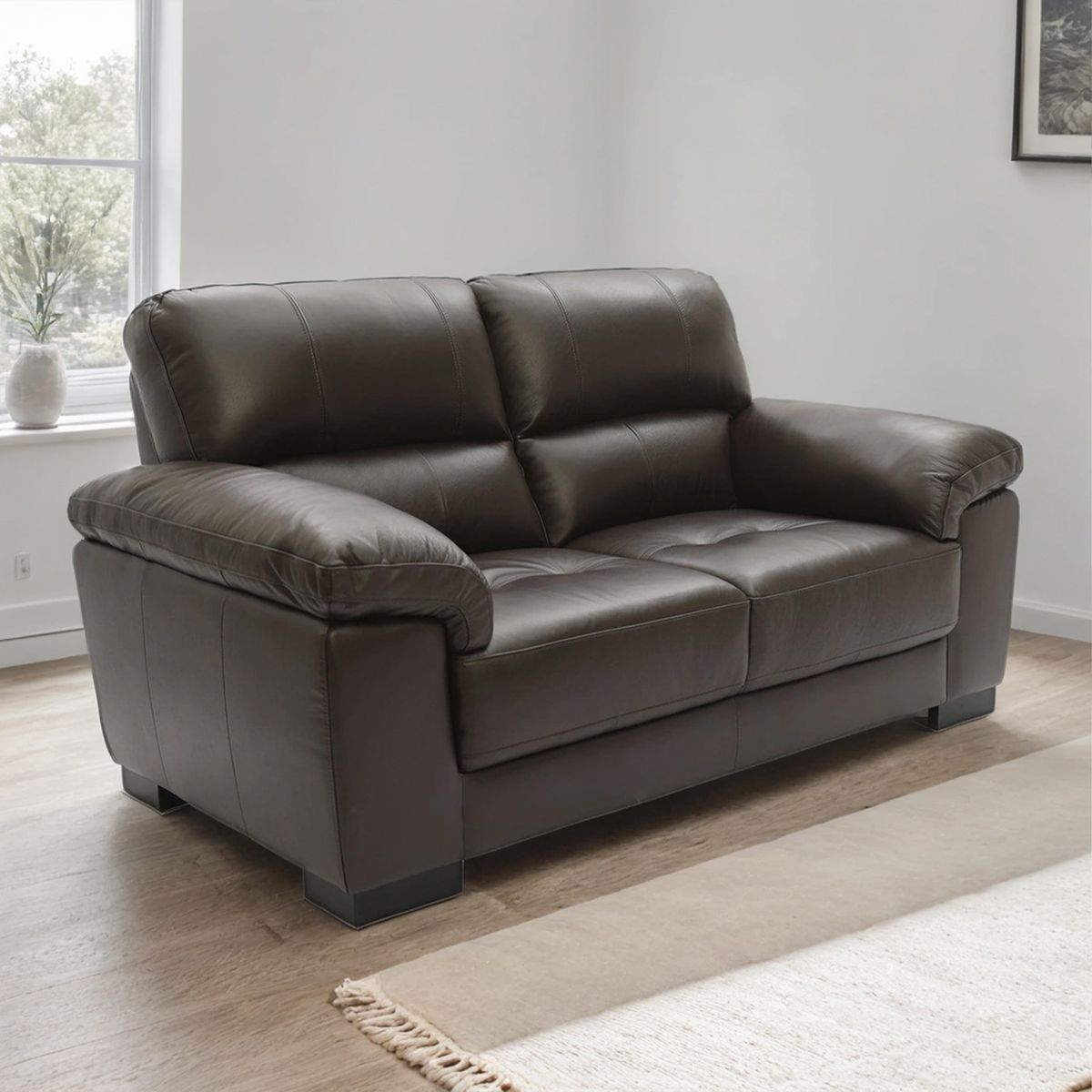 BASEMENT HOME - Sofá Grand Miller 2 Cuerpos Cuero Combinado