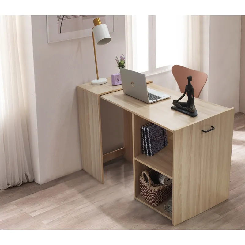 MICA - Escritorio Multifuncional Plegable Con 2 Estantes