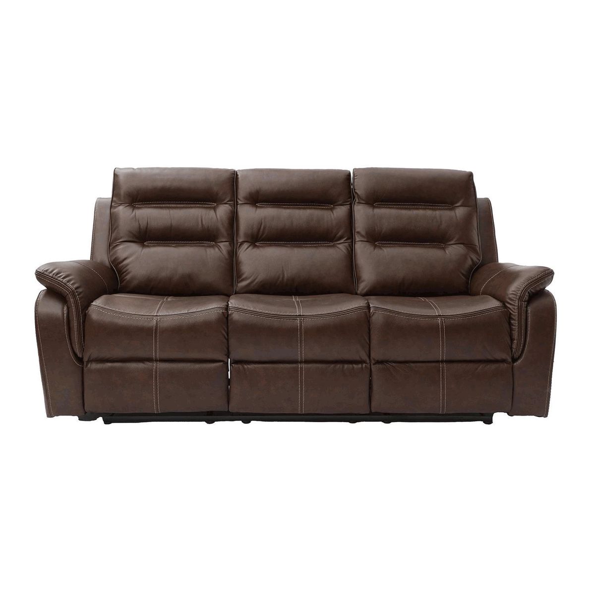 BASEMENT HOME - Sofá Reclinable Eléctrico New Paul 3 Cuerpos Cuero Combinado