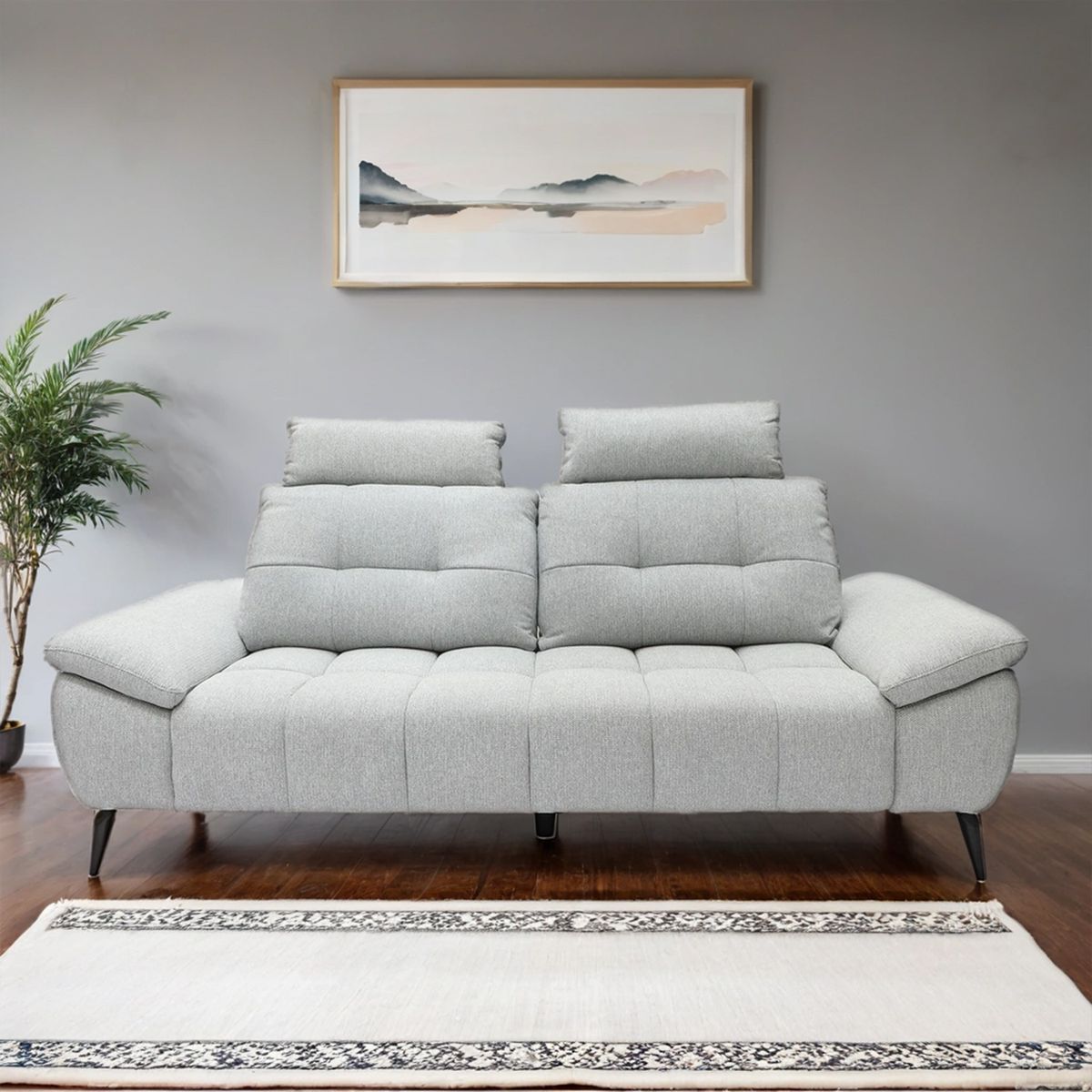 BASEMENT HOME - Sofá con Cabecera Reclinable y Push Back  Noruega 3 Cuerpos