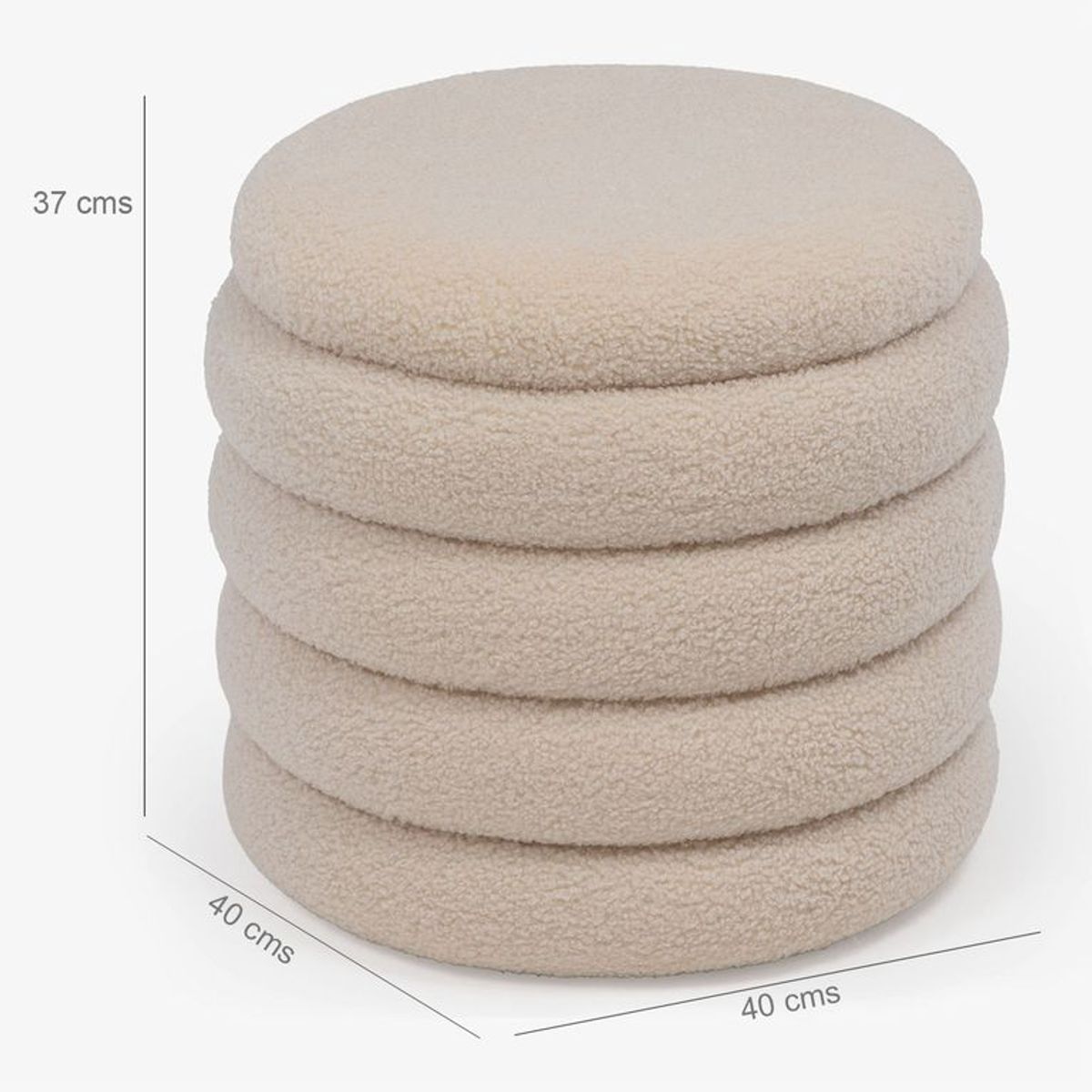 ROBERTA ALLEN - Pouff Curvas Blanco 38x40cm