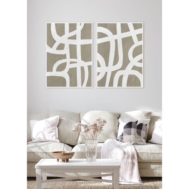 MICA - Setx2 Cuadros Líneas Gris 50x70cm