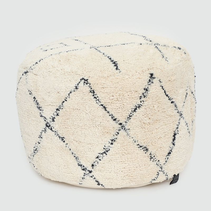 BASEMENT HOME - Pouff Blanco Lineas 50x50cm