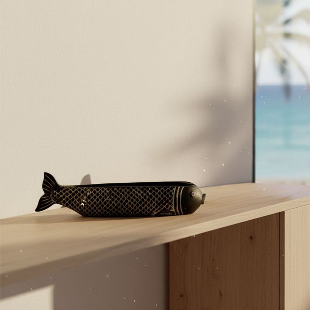 BASEMENT HOME - Adorno Pez Largo Negro