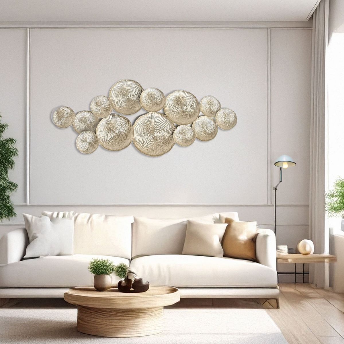 BASEMENT HOME - Arte De Pared Burbujas Doradas 120cm