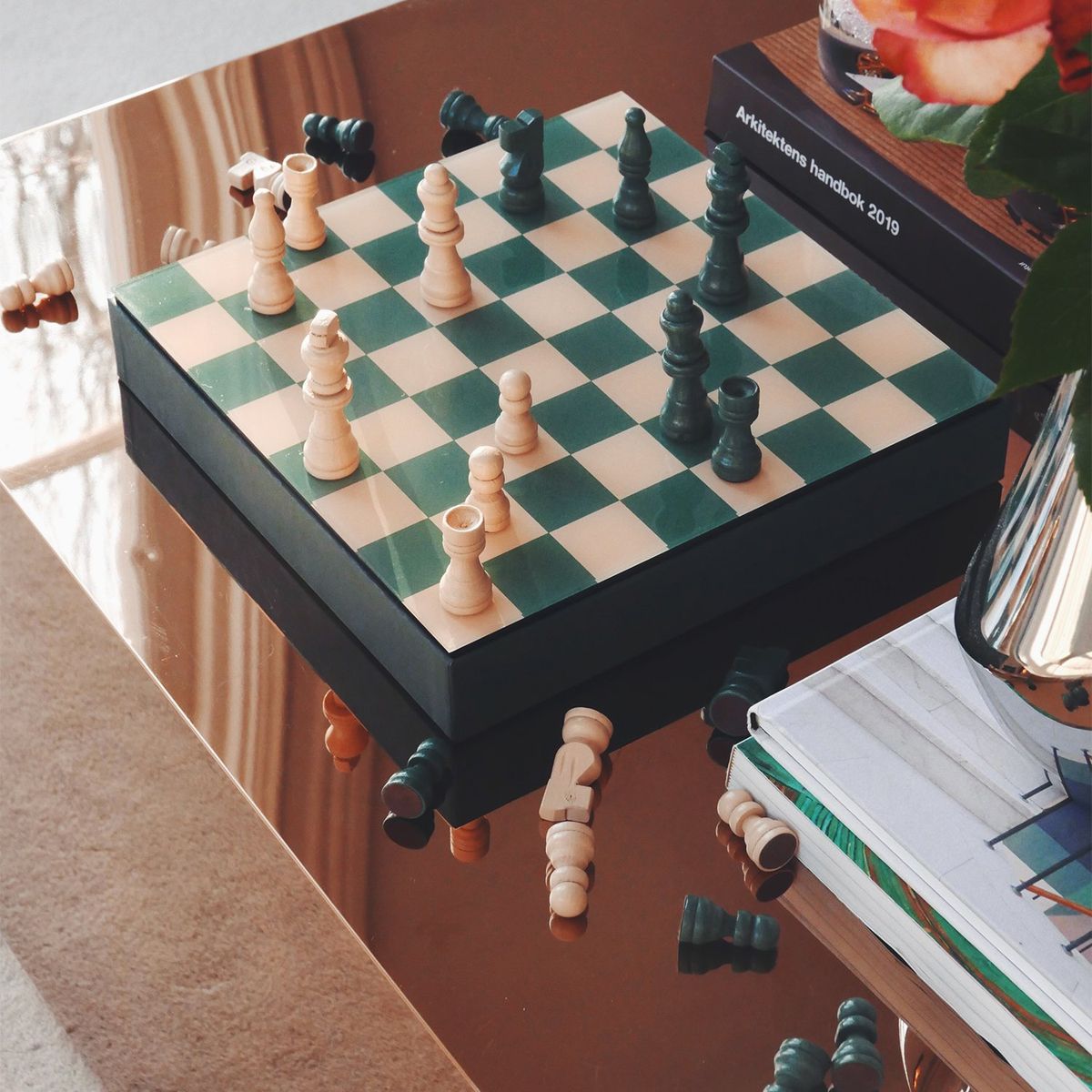 PRINTWORKS - Juego De Ajedrez Verde 25x4cm