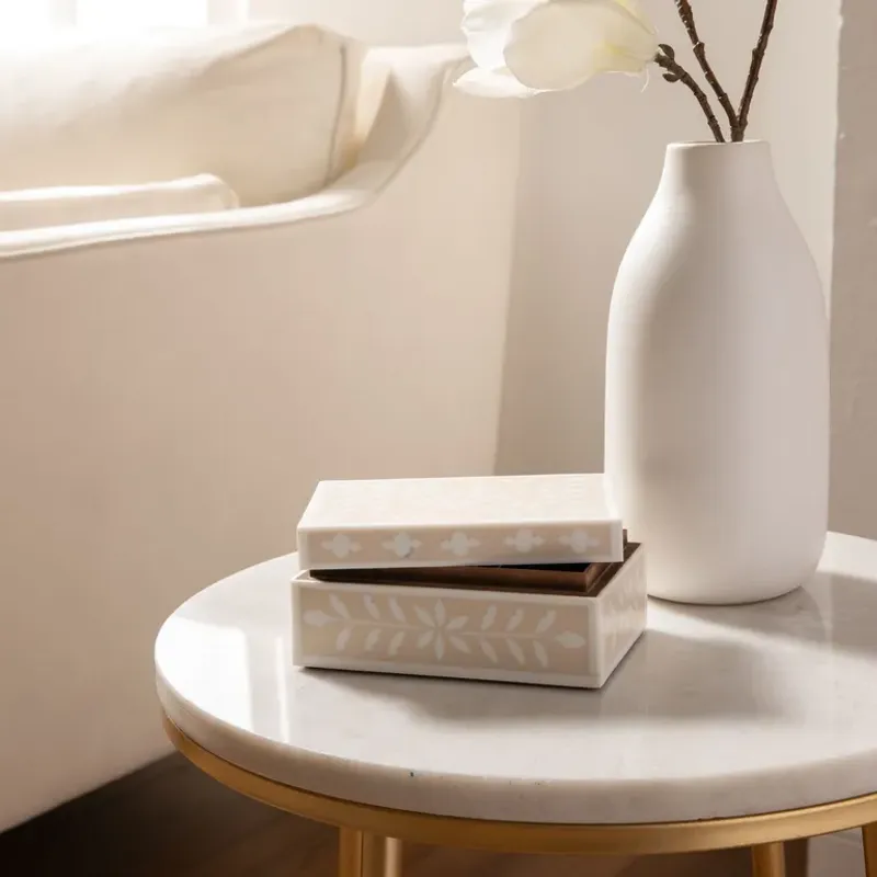 ROBERTA ALLEN - Caja Decorativa Beige 15x10x6cm