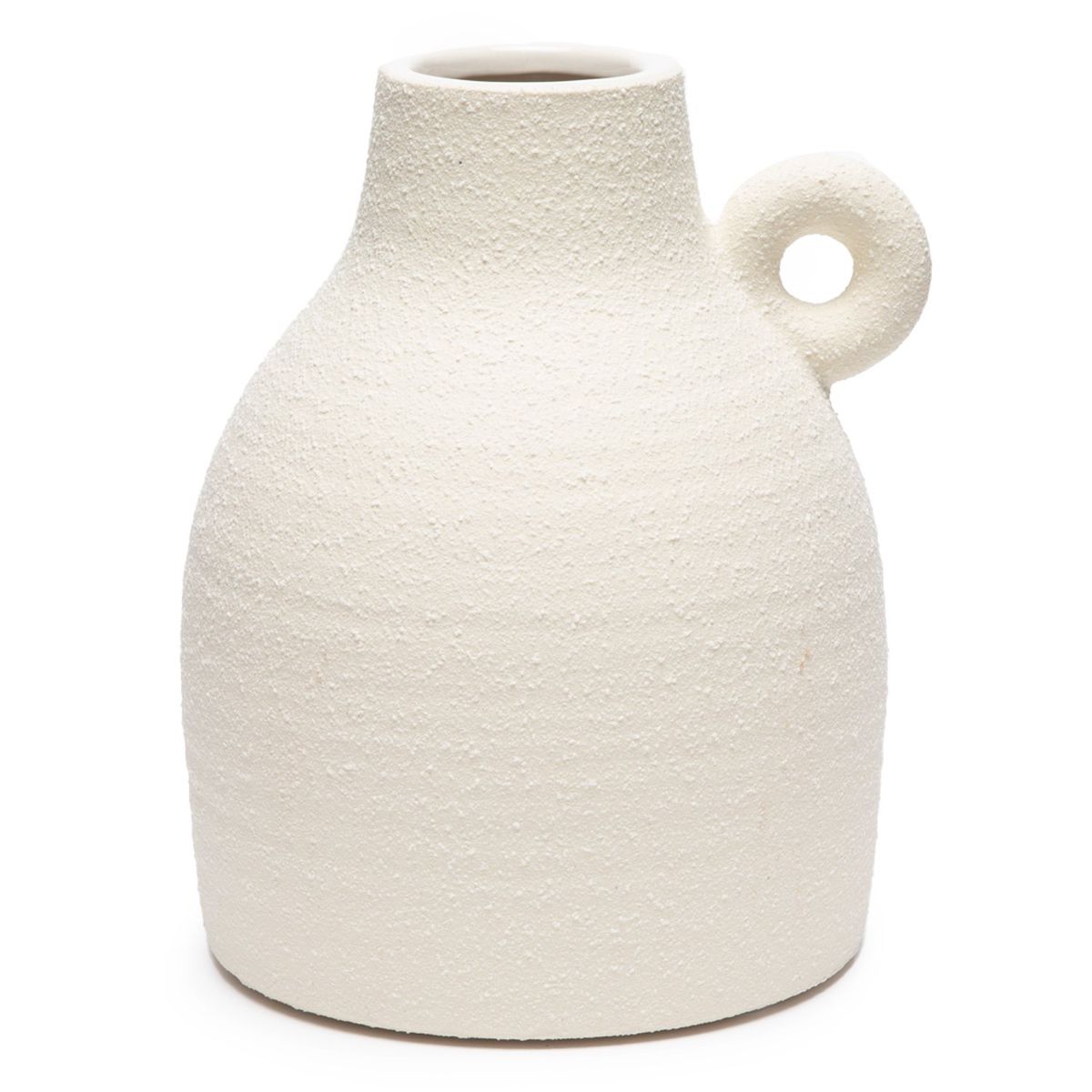 BASEMENT HOME - Jarrón Blanco De Cerámica 14x17cm