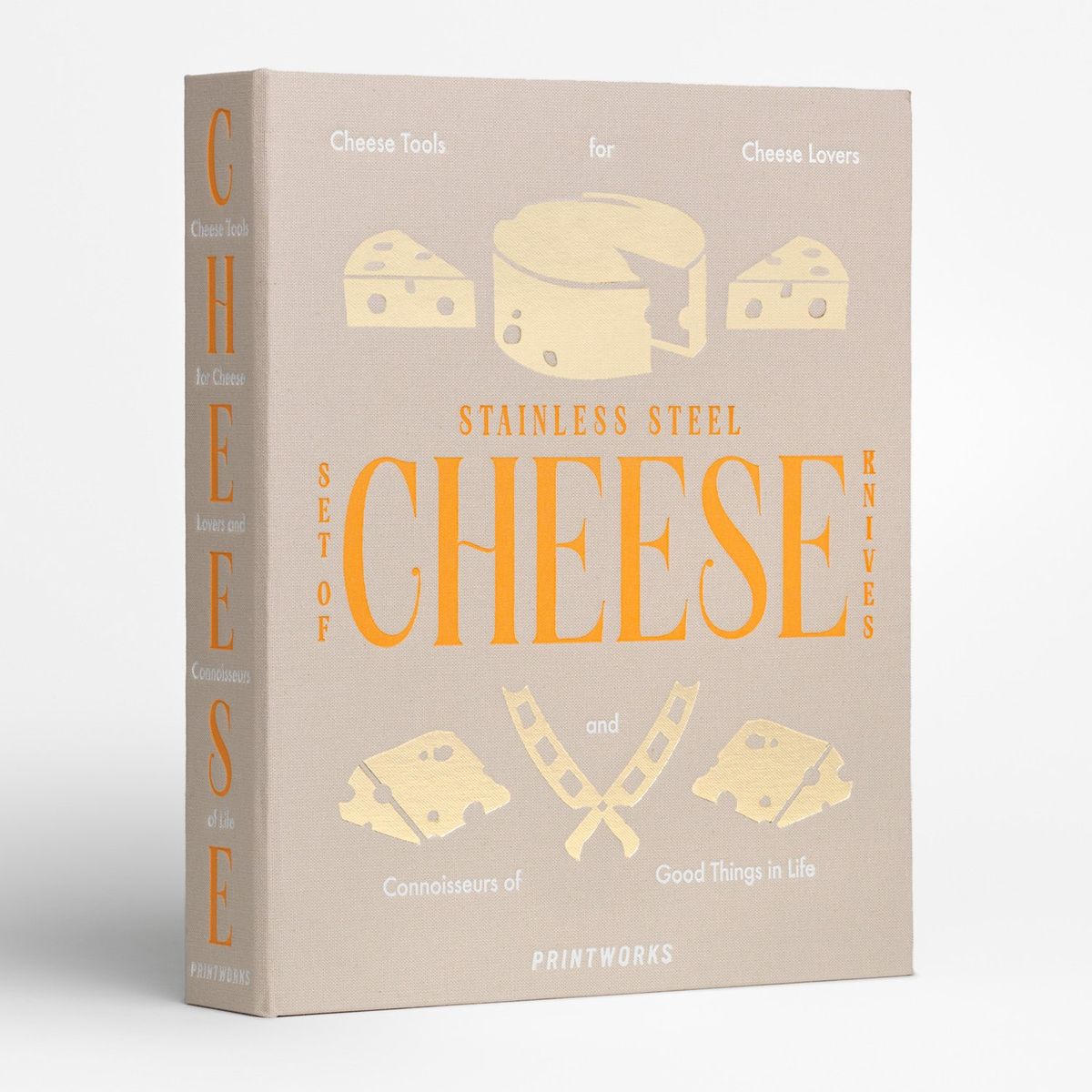 PRINTWORKS - Set Herramientas De Quesos Con Caja Decorativa 22x18x4cm