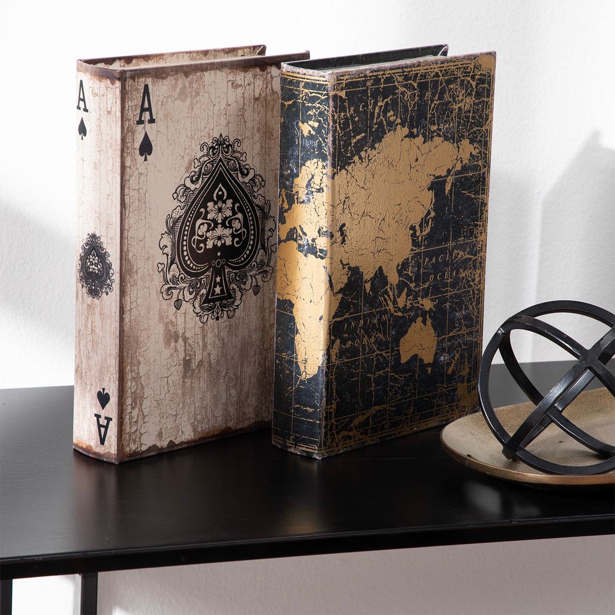 BASEMENT HOME - Caja Libro Decorativo Mundo 25x17cm