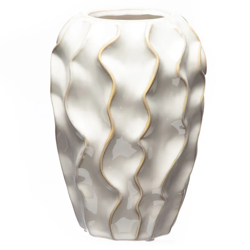 MICA - Florero Blanco Textura 14x20cm