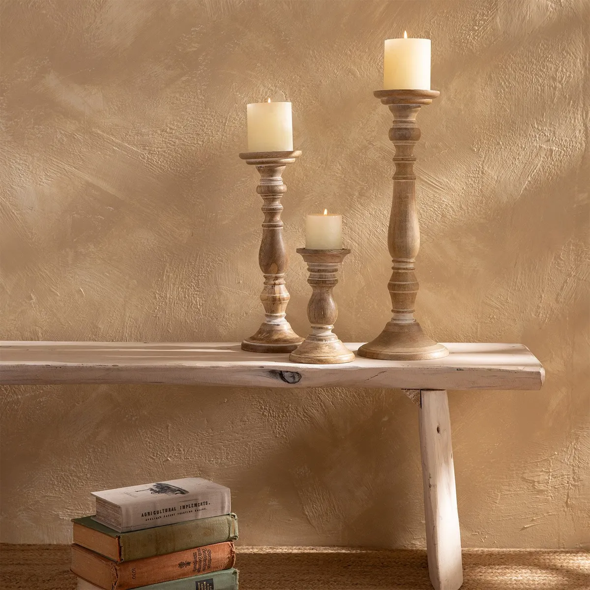 CASA CANTABRIA - Candelabro De Madera 40cm