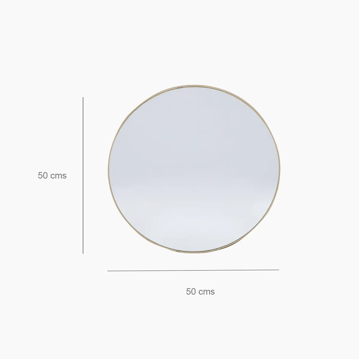 BASEMENT HOME - Espejo Redondo de Metal Dorado