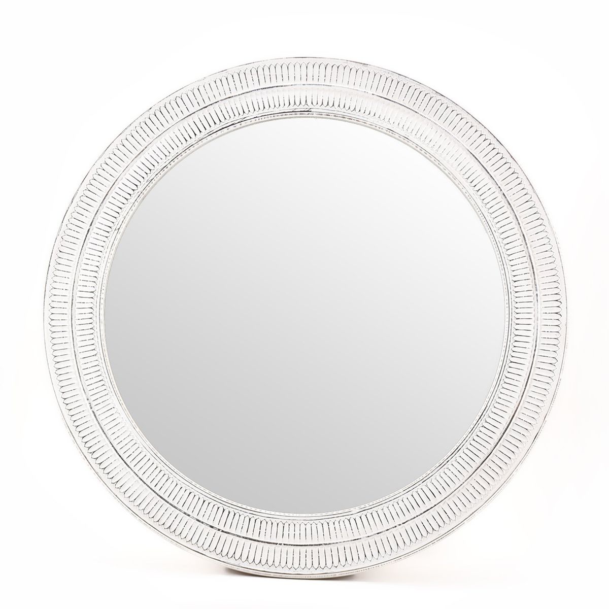 ROBERTA ALLEN - Espejo Redondo de Madera Blanco 120cm