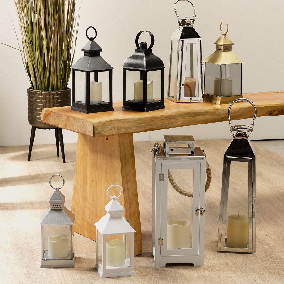 MICA - Farol Vela Blanco 24cm