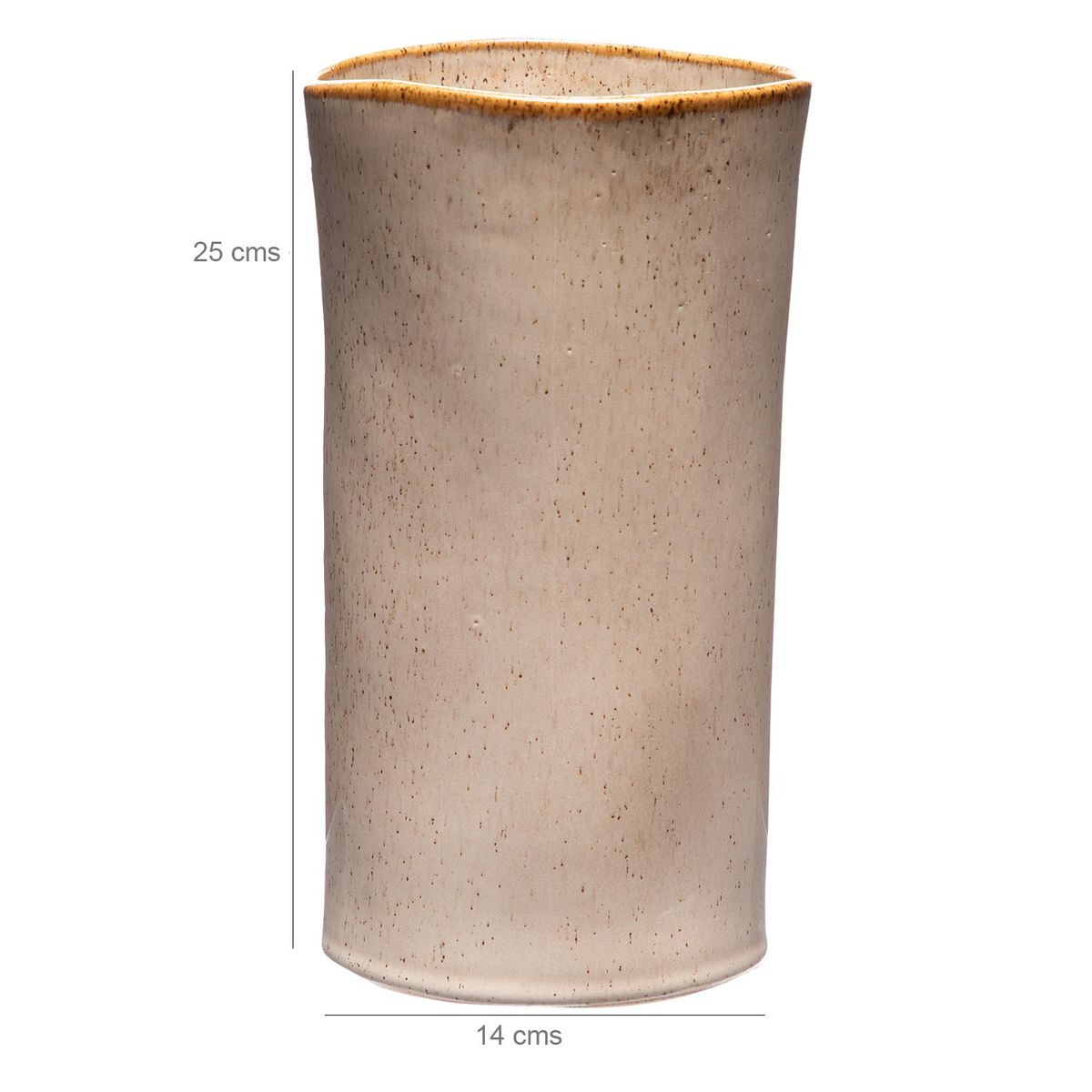 CASA CANTABRIA - Jarrón Decorativo Marrón De Cerámica 25cm