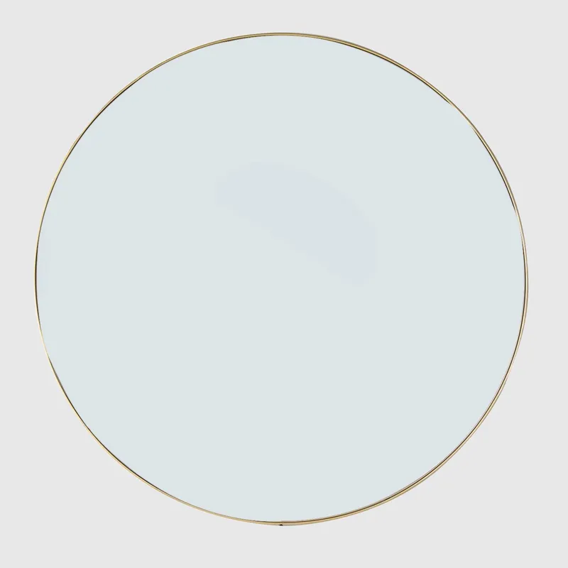 BASEMENT HOME - Espejo Redondo de Metal Dorado