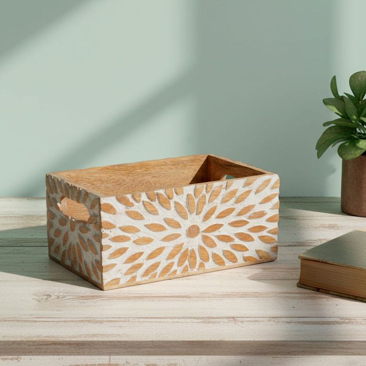 ROBERTA ALLEN - Caja De Madera Abierta 24x16x11cm