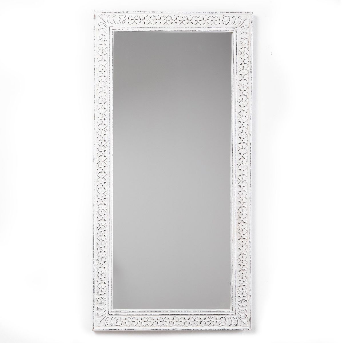 ROBERTA ALLEN - Espejo Rectangular Con Marco de Madera Blanco 60x120cm