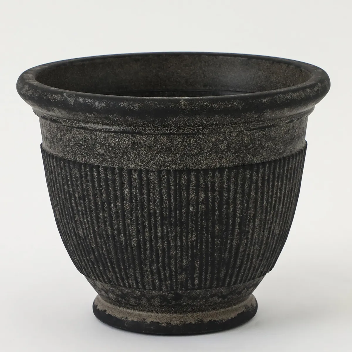 BASEMENT HOME - Maceta Interior/Exterior Gris de Poliresina