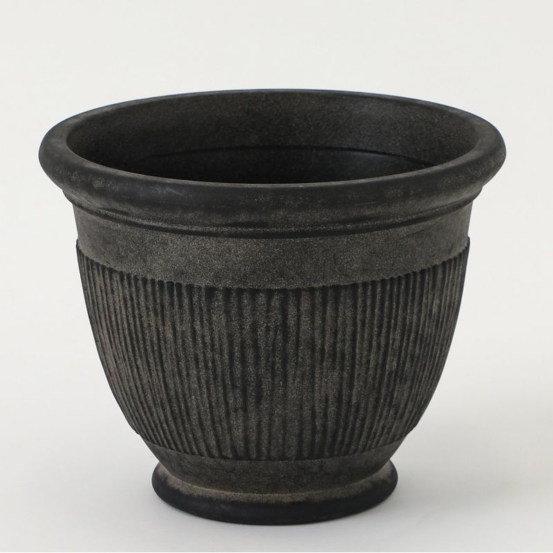 BASEMENT HOME - Maceta Interior/Exterior Gris de Poliresina